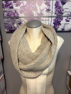 Grey State Light Oatmeal Chunky Knit Infinity Scarf NWT